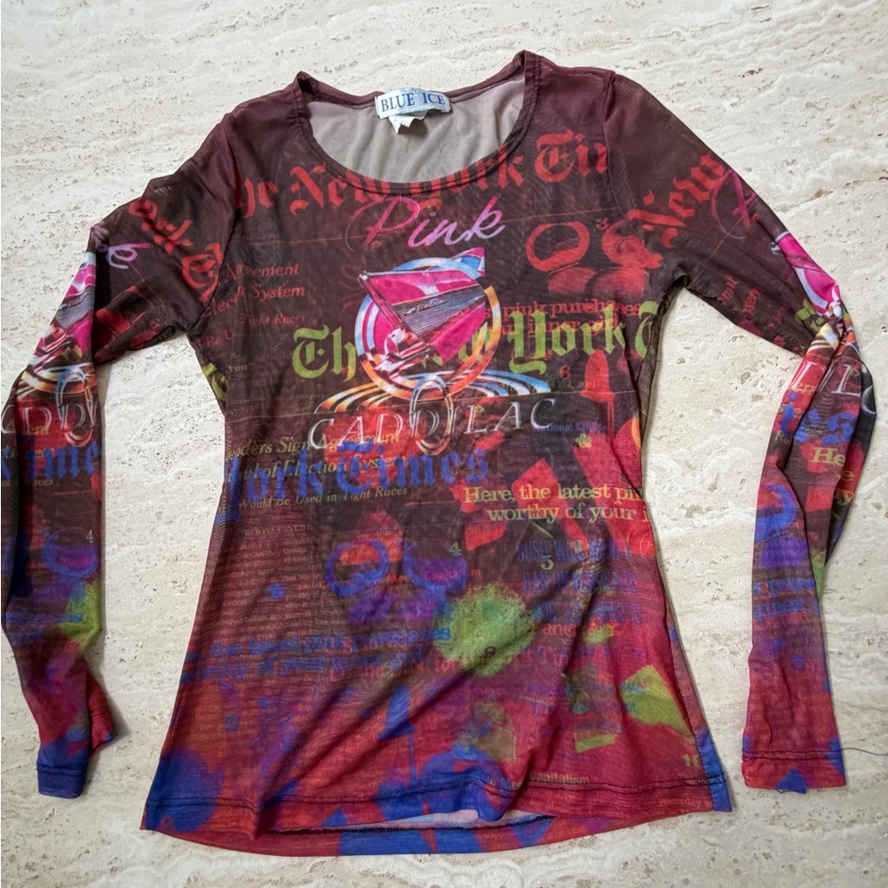 Reformation Vintage: Blue Ice Long Sleeve Tee - Picture 2 of 3